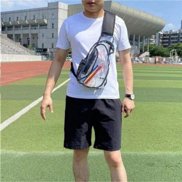 Clear Sling Bag, Clear Bag Stadium Approved, PVC Clear Crossbody Backpack Gift - Picture 4 of 7